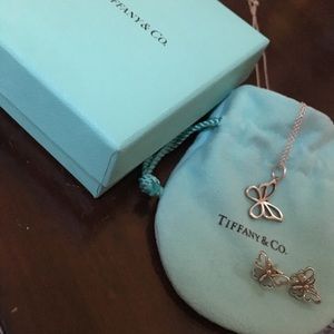 Tiffany butterfly earrings necklace